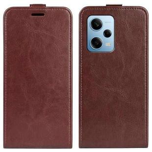 For Xiaomi Redmi Note 12 Pro 5G Global R64 Texture Vertical Flip Leather Phone Case(Brown)