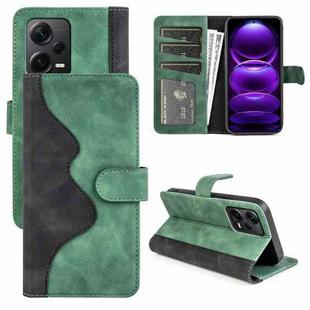 For Xiaomi Redmi Note 12 Pro+ Stitching Horizontal Flip Leather Phone Case(Green)