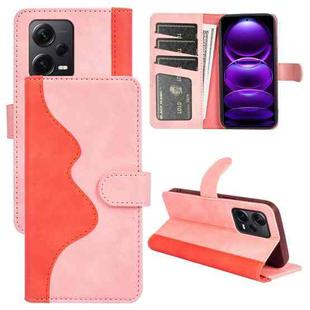 For Xiaomi Redmi Note 12 Pro+ Stitching Horizontal Flip Leather Phone Case(Red)