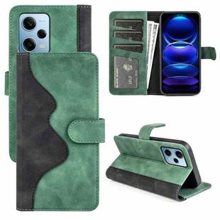 For Xiaomi Redmi Note 12 Pro Stitching Horizontal Flip Leather Phone Case(Green)