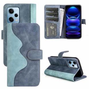For Xiaomi Redmi Note 12 Pro Stitching Horizontal Flip Leather Phone Case(Blue)
