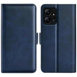 For Xiaomi Redmi Note 12 4G Global Dual-side Magnetic Buckle Horizontal Flip Leather Phone Case(Dark Blue)