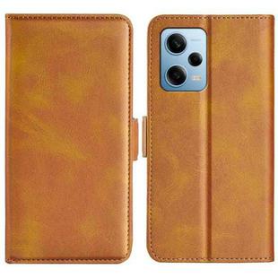 For Xiaomi Redmi Note 12 Pro 5G Global Dual-side Magnetic Buckle Horizontal Flip Leather Phone Case(Yellow)