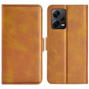 For Xiaomi Redmi Note 12 Pro+ Dual-side Magnetic Buckle Horizontal Flip Leather Phone Case(Yellow)