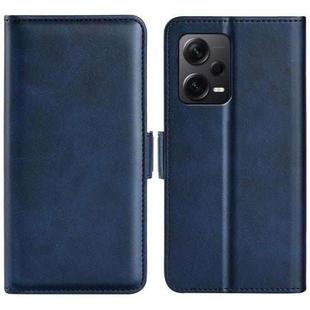 For Xiaomi Redmi Note 12 Pro+ Dual-side Magnetic Buckle Horizontal Flip Leather Phone Case(Dark Blue)