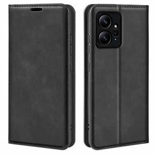 For Xiaomi Redmi Note 12 4G Global Retro-skin Magnetic Suction Leather Phone Case(Black)