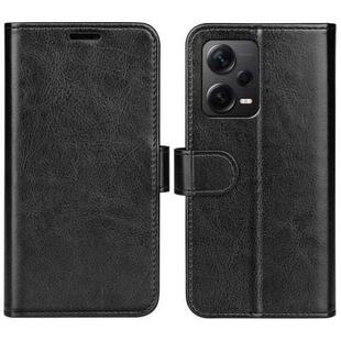 For Xiaomi Redmi Note 12 Pro+ Global R64 Texture Horizontal Flip Leather Phone Case(Black)