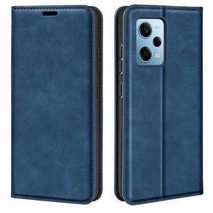 For Xiaomi Redmi Note 12 Pro 5G Global Retro-skin Magnetic Suction Leather Phone Case(Dark Blue)