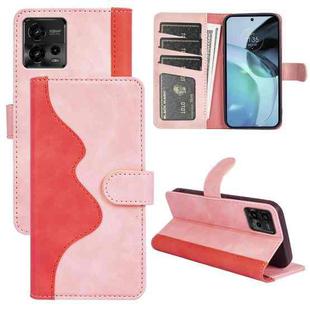 For Motorola Moto G72 Stitching Horizontal Flip Leather Phone Case(Red)