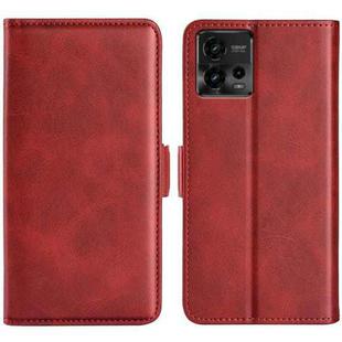 For Motorola Moto G72 Dual-side Magnetic Buckle Horizontal Flip Leather Phone Case(Red)