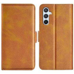 For Samsung Galaxy A54 5G Dual-side Magnetic Buckle Horizontal Flip Leather Phone Case(Yellow)