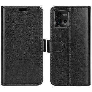 For Motorola Moto G72 R64 Texture Horizontal Flip Leather Phone Case(Black)