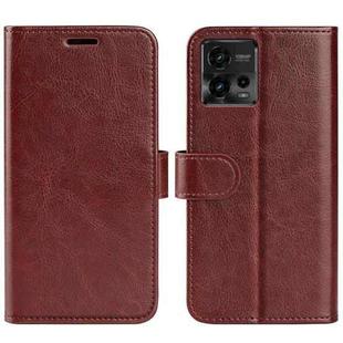 For Motorola Moto G72 R64 Texture Horizontal Flip Leather Phone Case(Brown)