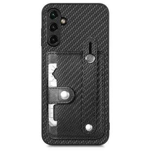 For Samsung Galaxy A34 5G Wristband Kickstand Card Wallet Back Cover Phone Case with Tool Knife(Black)