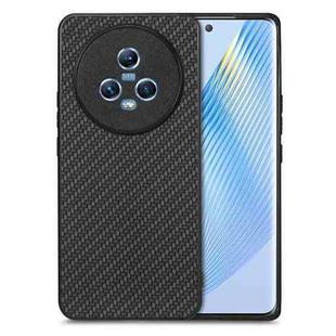 For Honor Magic5 Carbon Fiber Texture Leather Back Cover Phone Case(Black)