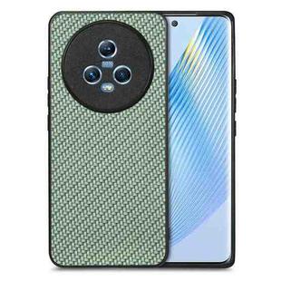 For Honor Magic5 Carbon Fiber Texture Leather Back Cover Phone Case(Green)