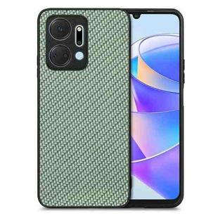 For Honor X7A Carbon Fiber Texture Leather Back Cover Phone Case(Green)