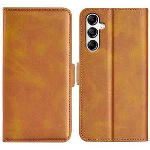For Samsung Galaxy A34 Dual-side Magnetic Buckle Horizontal Flip Leather Phone Case(Yellow)