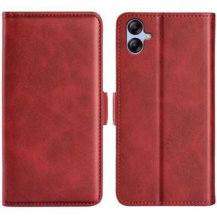 For Samsung Galaxy A04e Dual-side Magnetic Buckle Horizontal Flip Leather Phone Case(Red)