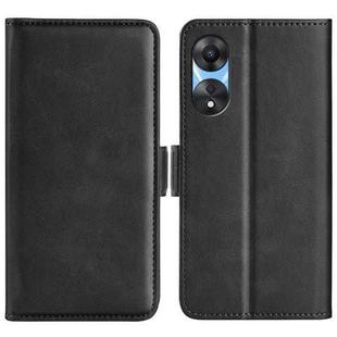 For OPPO A58 Dual-side Magnetic Buckle Horizontal Flip Leather Phone Case(Black)