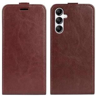 For Samsung Galaxy A34 5G R64 Texture Vertical Flip Leather Phone Case(Brown)