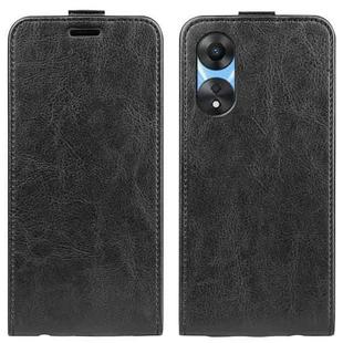 For OPPO A58 R64 Texture Single Vertical Flip Leather Phone Case(Black)