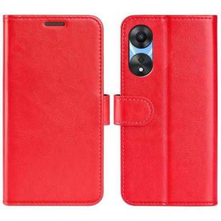 For OPPO A58 R64 Texture Horizontal Flip Leather Phone Case(Red)