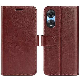 For OPPO A58 R64 Texture Horizontal Flip Leather Phone Case(Brown)