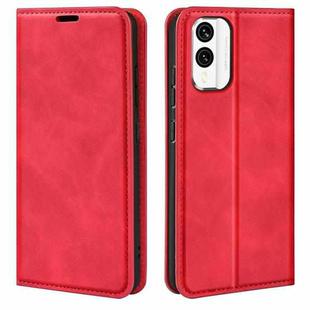 For Nokia X30 Retro-skin Magnetic Suction Leather Phone Case(Red)