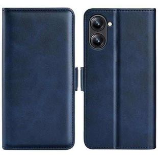 For Realme 10 4G Dual-side Magnetic Buckle Horizontal Flip Leather Phone Case(Dark Blue)