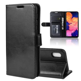R64 Texture Single Fold Horizontal Flip Leather Case for Galaxy A10E, with Holder & Card Slots & Wallet(black)