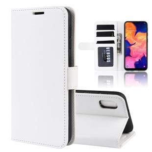 R64 Texture Single Fold Horizontal Flip Leather Case for Galaxy A10E, with Holder & Card Slots & Wallet(white)
