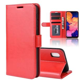 R64 Texture Single Fold Horizontal Flip Leather Case for Galaxy A10E, with Holder & Card Slots & Wallet(red)