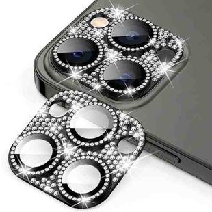 For iPhone 12 Pro ENKAY Hat-Prince Blink Diamond Camera Lens Aluminium Alloy Tempered Glass FilmBlack)