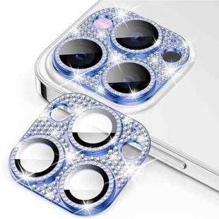 For iPhone 12 Pro ENKAY Hat-Prince Blink Diamond Camera Lens Aluminium Alloy Tempered Glass Film(Blue)