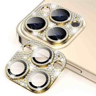 For iPhone 12 Pro ENKAY Hat-Prince Blink Diamond Camera Lens Aluminium Alloy Tempered Glass Film(Golden)