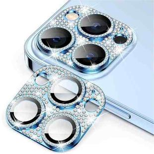 For iPhone 12 Pro ENKAY Hat-Prince Blink Diamond Camera Lens Aluminium Alloy Tempered Glass Film(Sierra Blue)