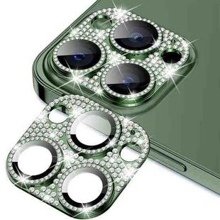 For iPhone 12 Pro ENKAY Hat-Prince Blink Diamond Camera Lens Aluminium Alloy Tempered Glass Film(Dark Green)