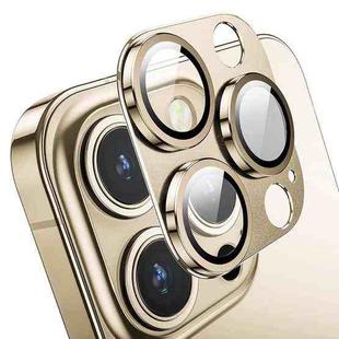 For iPhone 12 Pro / 12 Pro Max ENKAY Hat-Prince Anti-reflection Camera Lens Aluminium Alloy Tempered Glass Film(Golden)