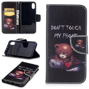 For iPhone SE 2022 / SE 2020 / 8 / 7 Colored Drawing Pattern Horizontal Flip Leather Case with Holder & Card Slots & Wallet(Bear)