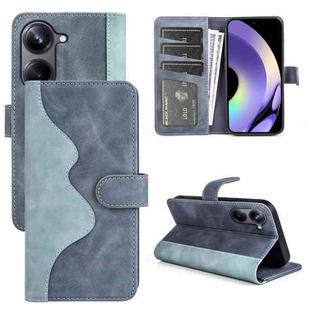For Realme 10 Pro Stitching Horizontal Flip Leather Phone Case(Blue)
