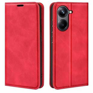 For Realme 10 Pro Retro-skin Magnetic Suction Leather Phone Case(Red)