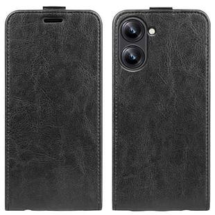 For Realme 10 4G R64 Texture Vertical Flip Leather Phone Case(Black)
