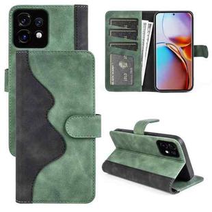 For Motorola Moto X40 Stitching Horizontal Flip Leather Phone Case(Green)