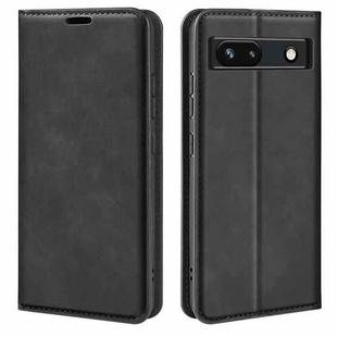 For Google Pixel 7a Retro-skin Magnetic Suction Leather Phone Case(Black)