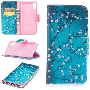 Colored Drawing Pattern Horizontal Flip Leather Case for iPhone  6Plus& 6sPlus,with Holder & Card Slots & Wallet(Plum Blossom)