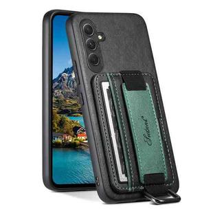 For Samsung Galaxy A54 5G Suteni H13 Card Wallet Wrist Strap Holder PU Phone Case(Black)