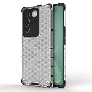 For vivo V27 / V27 Pro Shockproof Honeycomb Phone Case(White)