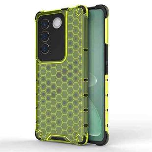 For vivo V27e Shockproof Honeycomb Phone Case(Green)