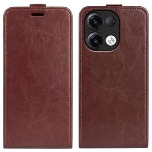 For OPPO Reno9 / Reno9 Pro R64 Texture Single Vertical Flip Leather Phone Case(Brown)